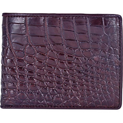 Ví Nam Da Cá Sấu Gai Bụng Huy Hoàng HT2240 (12.5 x 10 cm) - Nâu Đất