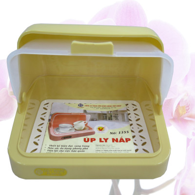 Khay úp ly, úp cốc có nắp ( giao màu ngẫu nhiên)