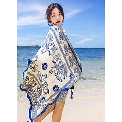 Khăn choàng thổ cẩm đi biển thời trang, chất đẹp, size 190 x 95cm | KC002