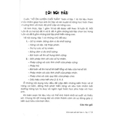 Sách - Vở Ôn Luyện Cuối Tuần Toán Lớp 4 - Tập 1 - Dùng Chung Cho Các Bộ SGK Hiện Hành - Hồng Ân