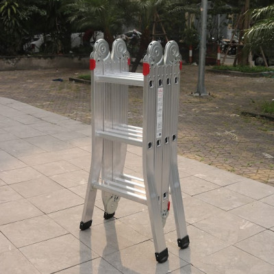 Thang nhôm gấp đa năng 4 khúc Ameca chân choãi - 1m8 - 2m3 - 2m9