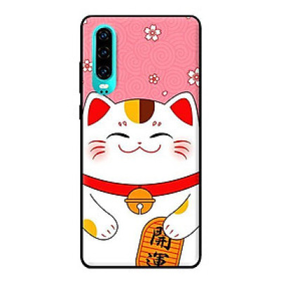 Ốp in cho Huawei P30 Mèo Nền Hồng - Hàng chính hãng