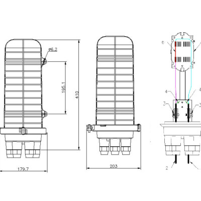 Măng xông quang mũ chụp 24fo- 6 cổng. Hàng chính hãng
