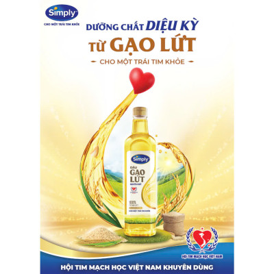Dầu gạo lứt Simply 1L nguyên chất
