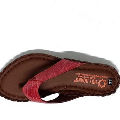 Dép nữ Huy Hoàng da đà điểu màu hồng HT7412