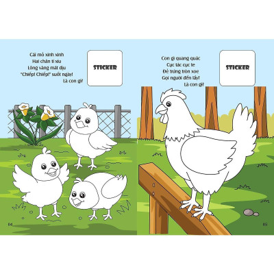 Sách - Bé Tô Màu - Khám Phá Nông Trại Vui Vẻ - 20+ Hình Dán Sticker - Chính Thông Book