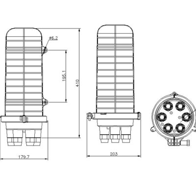 Măng xông quang mũ chụp 24fo- 6 cổng. Hàng chính hãng