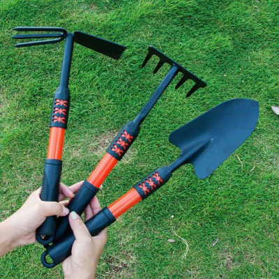 Bộ 4 Dụng Cụ Làm Vườn Mini Thép Sơn Tĩnh Điện Bền Đẹp – Xẻng Cào Cuốc 2 Đầu Tay Cầm Bọc Cao Su Chống Trượt – Dụng Cụ Trồng Hoa Rau Cây Cảnh, Đào Xới Đất Chăm Sóc Vườn Tại Nhà - HÀNG CHINH HÃNG MINIIN
