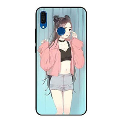 Ốp Lưng in cho Huawei Y9 2019 Mẫu Cô Gái Áo Hồng Nền Xanh - Hàng Chính Hãng