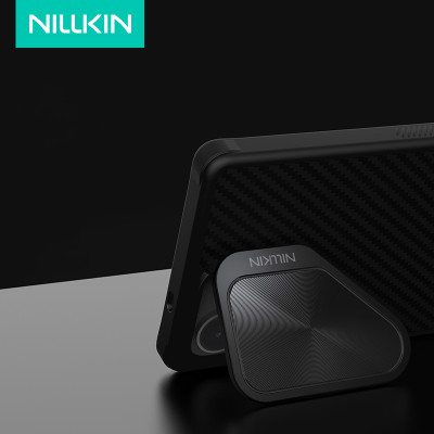 Ốp Lưng cho Samsung Galaxy S25 Ultra Nillkin Chân Chống Bảo Vệ Camera Vân Carbon - Hàng Chính Hãng