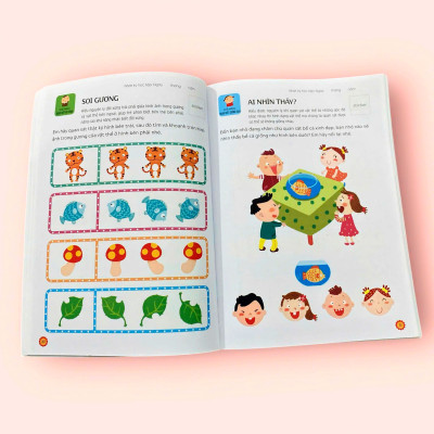 Sách cho bé - Phát tiển tư duy - Não trái, Não Phải - Bông Hoa Đỏ BANGSON - Dành cho trẻ từ 3-6 tuổi