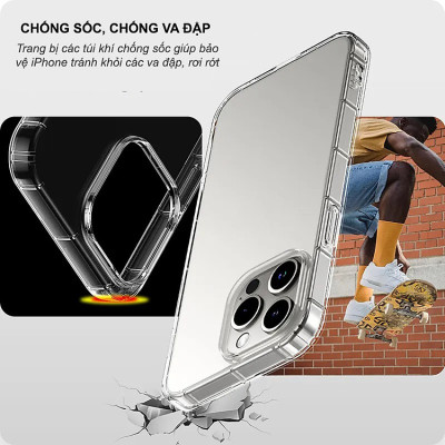 Ốp lưng chống sốc cho iPhone 16 Pro Max / 16Pro / 16 Plus / IP16 hiệu Gucase Likgus Crashproof - Thiết kế trong suốt, chống ố, giúp chống chịu mọi va đập - hàng nhập khẩu