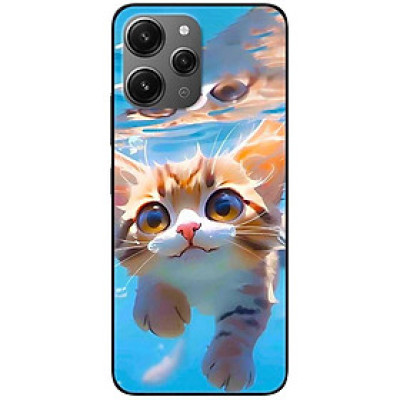 Ốp lưng cho Xiaomi Redmi 12 4G - Redmi Note 12 4G - Redmi Note 12 Pro 4G - 12 Pro 5G - Mèo Bơi - Hàng Chính Hãng