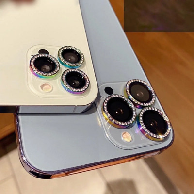 Dán vòng bảo vệ camera titan đính đá cho iPhone 14Pro/14ProMax/13Pro/13ProMax/12ProMax/11 ProMax( hàng chính hãng)