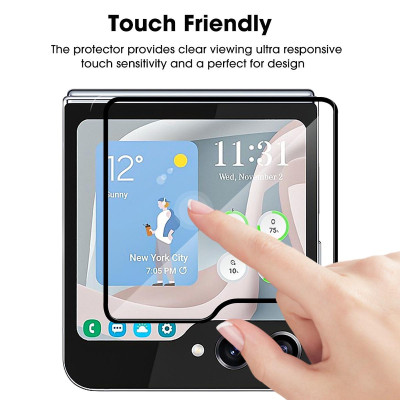 Dán kính cường lực cho Samsung Galaxy Z Flip 6 Full màn hình phụ nano bền, đẹp, chống vân tay tốt hiệu Kuzoom - Hàng chính hãng