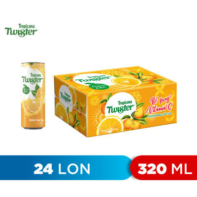 Thùng 24 Lon Nước Trái Cây Twister Cam (320ml/Lon)