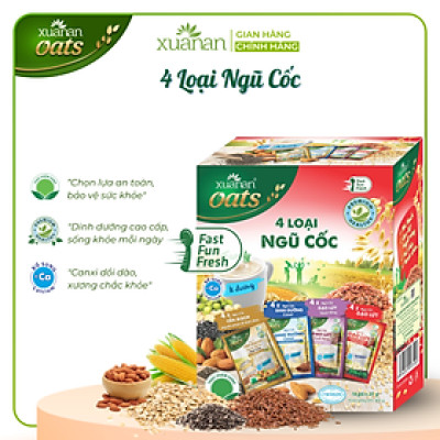 4 Loại Ngũ Cốc Xuân An [ít đường] Hộp 400G {25g*16 gói}