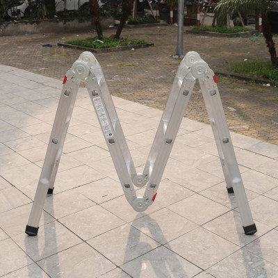 Thang nhôm gấp đa năng 4 khúc Ameca chân choãi - 1m8 - 2m3 - 2m9