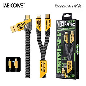 Cáp Sạc Nhanh Đa Năng 4in1 Wekome WDC-26 USB+C > C+L Công Suất Lên Đến 65W/ 27W - Hàng Chính Hãng
