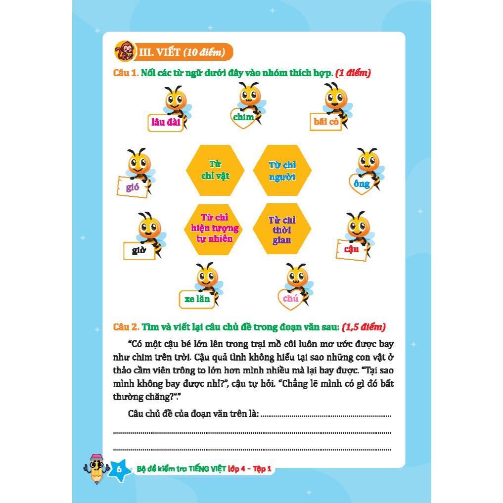 Sách - Bộ Đề Kiểm Tra Tiếng Việt Lớp 4 - Tập 1 - Kết Nối Tri Thức Với Cuộc Sống - Minh Thắng