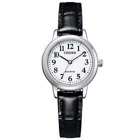Đồng Hồ Nữ Citizen Dây Da Máy Eco-Drive EM0930-15A - Mặt Trắng