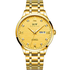 Đồng hồ nam chính hãng IW CARNIVAL IW651G-2 Kính sapphire ,chống xước ,Chống nước 50m ,Bảo hành 24 tháng,Máy cơ (Automatic),dây kim loại thép không gỉ 316L, thiết kế đơn giản dễ đeo