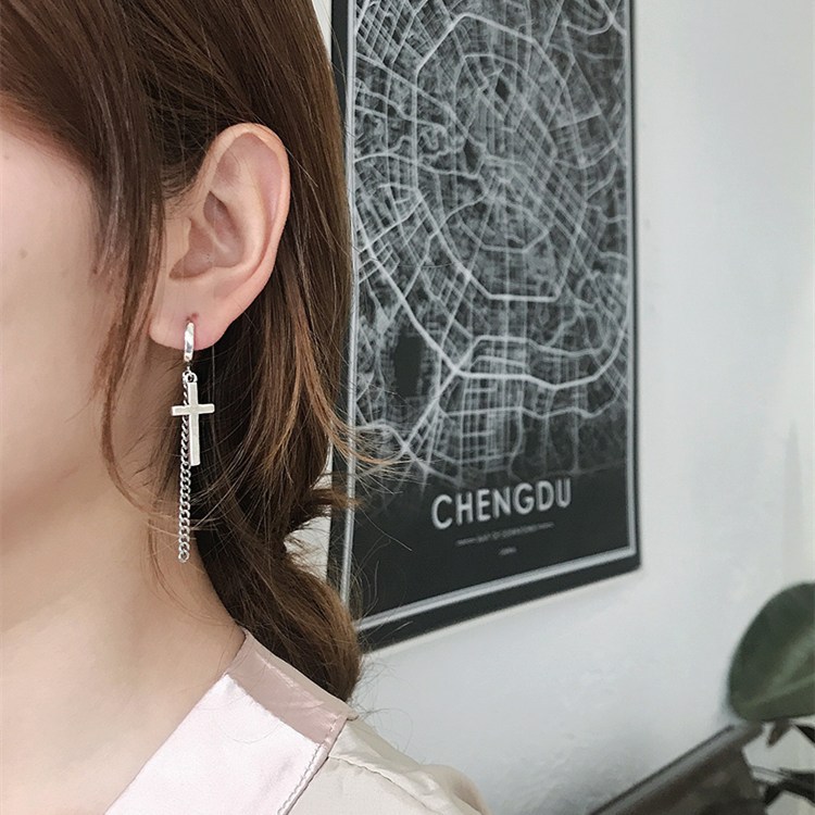 Bông tai chữ thập hiện đại cá tính 1 đôi