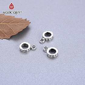 Charm bạc gắn charm treo họa tiết chấm bi - Ngọc Quý Gemstones