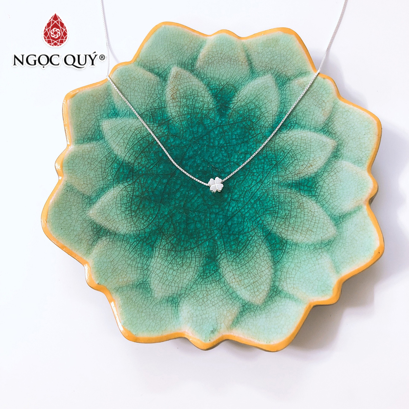 Dây chuyền bạc mặt cỏ 4 lá - Ngọc Quý Gemstones