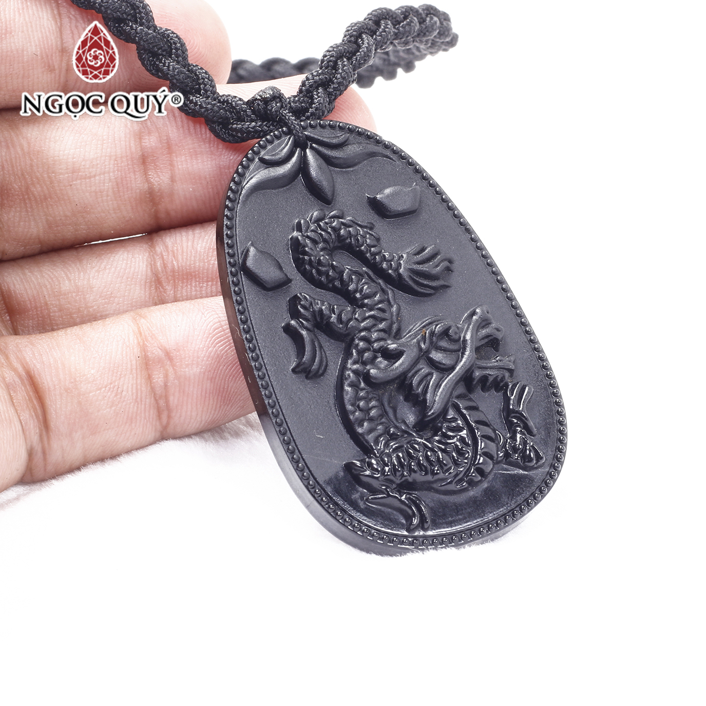 Mặt dây chuyền hình rồng đá thiền mệnh thủy, mộc - Ngọc Quý Gemstones