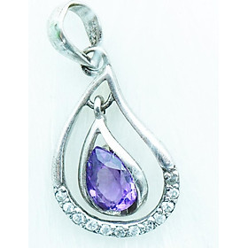 Mặt dây chuyền thạch anh tím Amethyst tự nhiên kiểu giọt nước