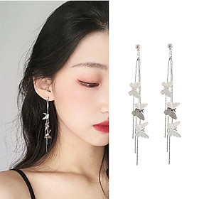 Khuyên tai cánh bướm thả dây dáng dài nữ tính