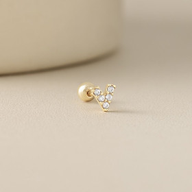 Bông Tai Vàng 14KY Korean Style (V0133) - MOON Jewelry