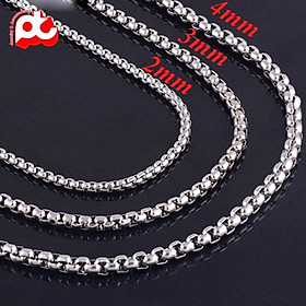 Dây chuyền dây xích nam titan cao cấp thép không gỉ bông dừa khít trangsucpt kích cỡ 3mm PTDCNA50