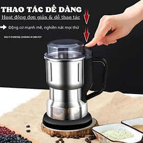 Máy xay hạt khô, xay bột, gia vị cà phê đa năng,công suất 300w,6 lưỡi dao cực bén, chất liệu cối inox