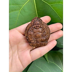Mặt dây chuyền phật Di Lặc phong thủy gỗ trầm hương tự nhiên