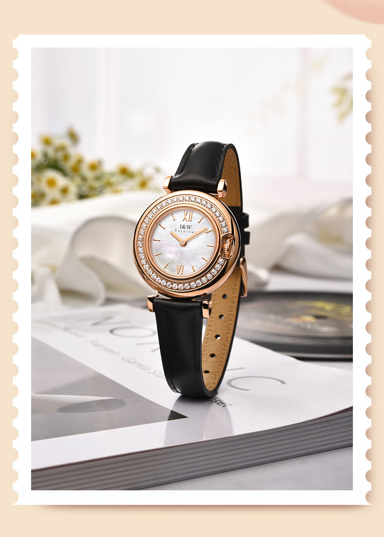 Đồng Hồ Nữ I&W Carnival 3011L Chính Hãng BH 24T Chịu Nước 30m Kính Chống Xước Dây Da Cao Cấp ( Máy Quartz)