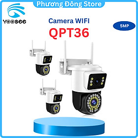 Camera WiFi Yoosee 2 Mắt Ngoài Trời, Xem 2 Màn Hình Cùng Lúc, Giám Sát Ngoài Trời Chống Nước IP66 - Hàng nhập Khẩu