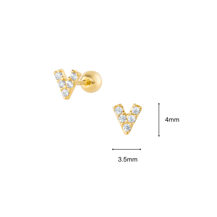 Bông Tai Vàng 14KY Korean Style (V0133) - MOON Jewelry