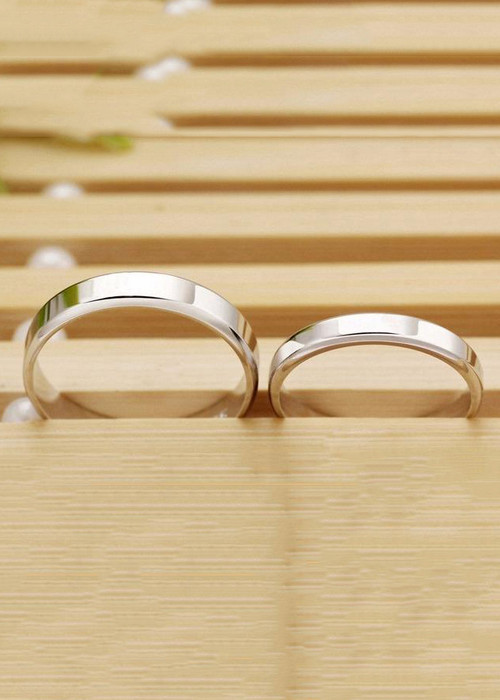Nhẫn cặp trơn màu bạc NC124 - Size 8