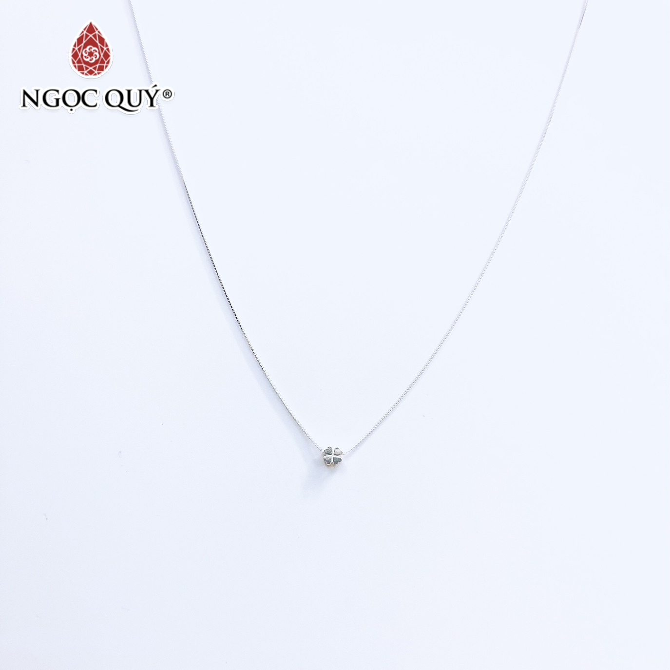 Dây chuyền bạc mặt cỏ 4 lá - Ngọc Quý Gemstones