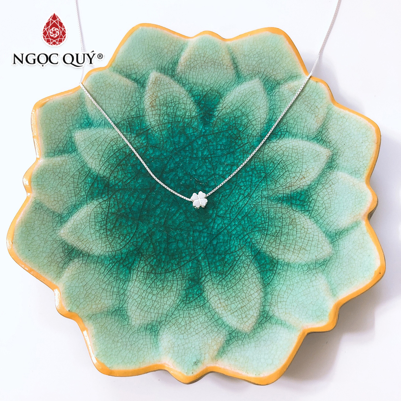 Dây chuyền bạc mặt cỏ 4 lá - Ngọc Quý Gemstones