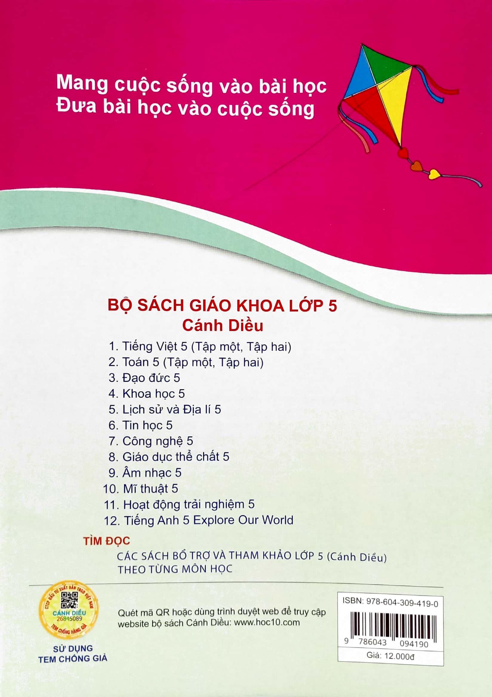 Sách - Vở Bài Tập Công Nghệ 5 (Cánh Diều) (Chuẩn)