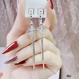 Bông tai bạc thời trang hồ điệp tua trai thả dài chất liệu bằng bạc s925 SA0905