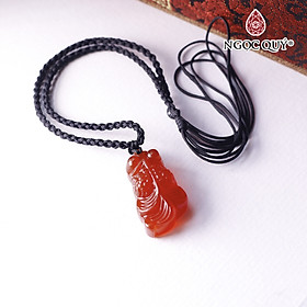 Mặt dây chuyền cá vàng đá mã não 32x16x8mm mệnh hỏa, thổ - Ngọc Quý Gemstones