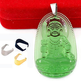 [Tuổi Dậu] Mặt Dây Chuyền Phật Bất Động Minh Vương Đá Pha Lê Xanh Lá Size Nhỏ 3.6cm & Size Lớn 5cm- Tặng Kèm Móc Inox - Phong Thủy 868 - May Mắn - Bình An