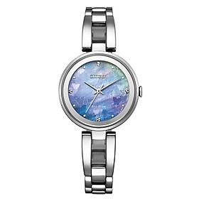 Đồng Hồ Nữ Citizen Eco-Drive Đính Đá Swarovski Dây Thép Không Gỉ EM0801-85N - Mặt Xà Cừ (28mm)