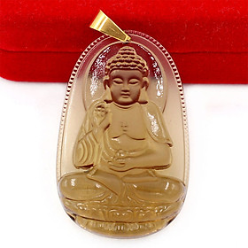 [Tuổi Tuất, Hợi] Mặt Dây Chuyền Phật A Di Đà Đá Obsidian Size Nhỏ 3.6cm & Size Lớn 5cm- Tặng Kèm Móc Inox - Phong Thủy 868 - May Mắn - Bình An