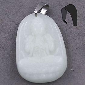 [Tuổi Mùi, Thân] Mặt Dây Chuyền Phật Đại Nhật Như Lai Đá Dạ Quang 3.6cm - Mặt Size Nhỏ - Tặng Kèm Móc Inox - Phong Thủy 868 - May Mắn - Bình An