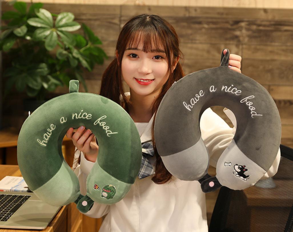 Gối Kê Cổ Công Thái Học Chất Liệu Cao Su Non Cao Cấp, Gối Tựa Cổ Chữ U Văn Phòng Làm Việc Du Lịch